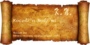 Koczán Noémi névjegykártya
